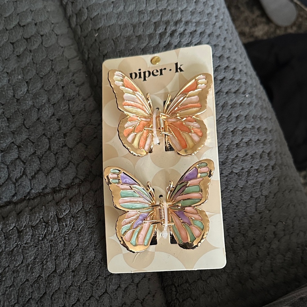Piper K Multicolor Butterfly Hair Clips